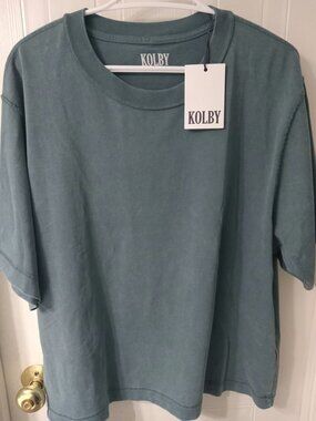 BNWT Kolby 100% cotton tshirt boxy blue/grey medium